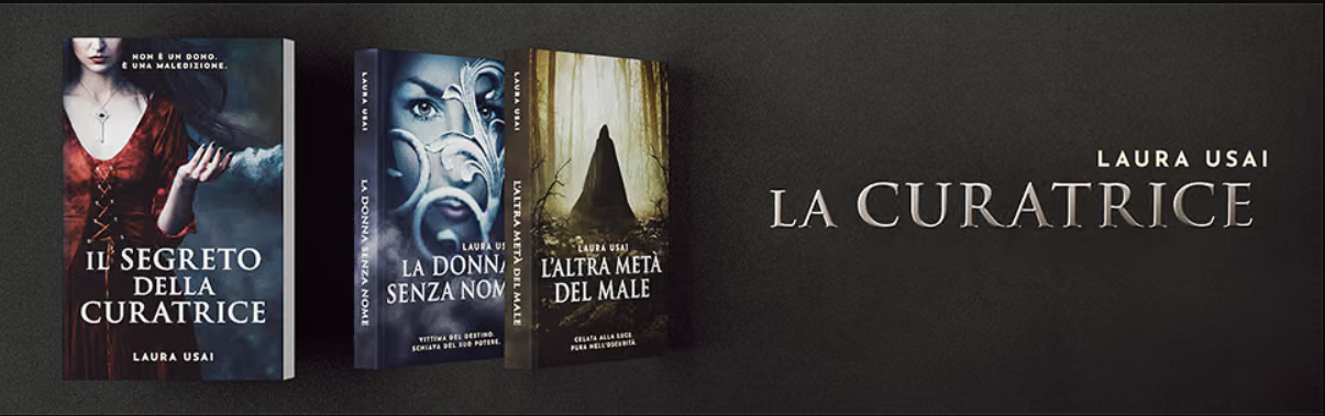 Tutte le cover della trilogia low fantasy La Curatrice